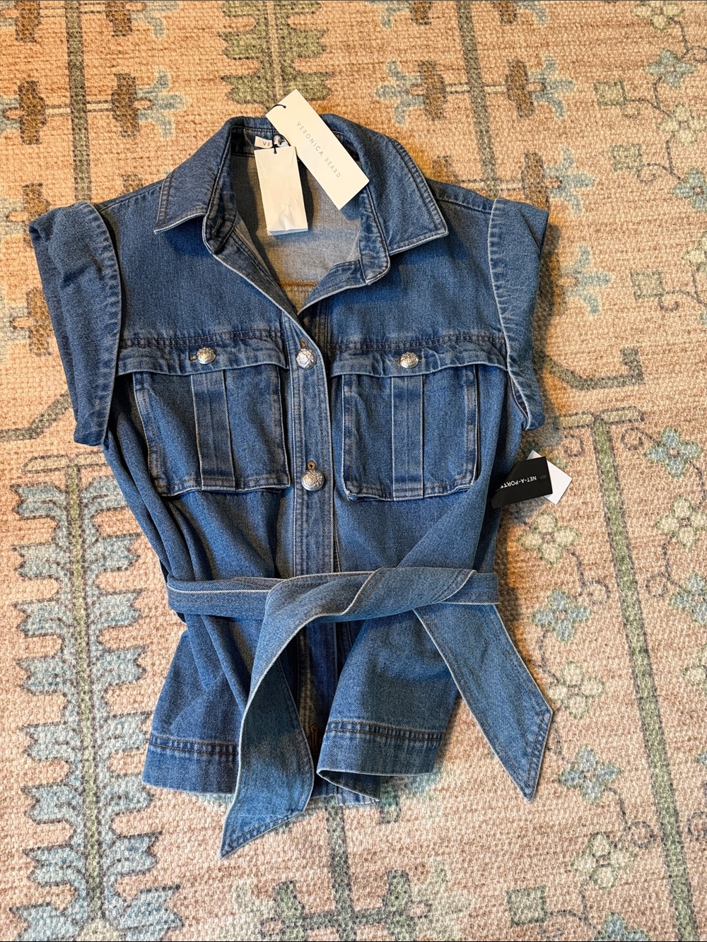Veronica Beard Vistola lace-up denim jacket | Size Small NWT - Picture 4 of 8